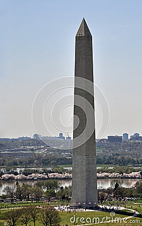 Aerial view of the Washington Monument Stock Photo