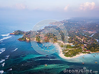 Aerial view of the Weligama cape Stock Photo