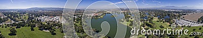 Aerial view of Whittier Narrows Recreation Stock Photo