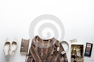 Aerial view of woman clothe feminine style Stock Photo