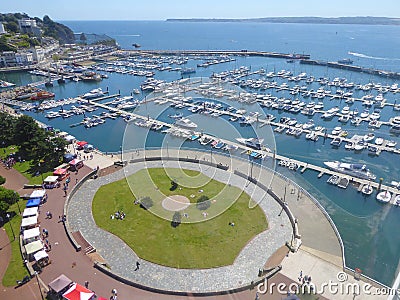 Aerial view of yacht marina Stock Photo