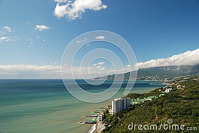 Aerial view of Yalta bay Stock Photo