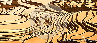 Aerial view of Yuanyang Rice Terraces at sunrise Stock Photo