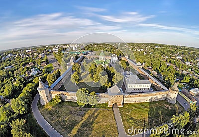 Aerial view on Zaraysk kremlin Stock Photo