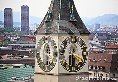 The aerial view of Zurich cityscape Stock Photo