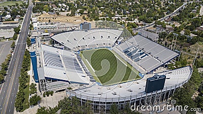 Aerial Views Of LaVell Edwards Stadium On The Campus Of Bringham Editorial Stock Photo