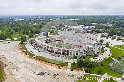Aerial Views Of Memorial Stadium On The Campus Of Indiana University Editorial Stock Photo