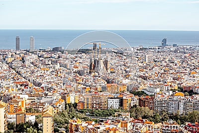 Barcelona city view Editorial Stock Photo