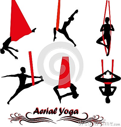 Aerial Yoga Vector Illustration