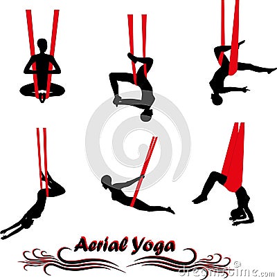 Aerial Yoga Vector Illustration