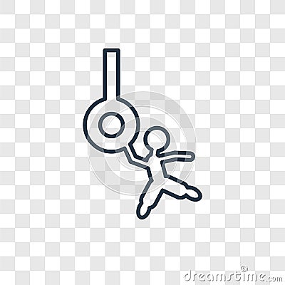 Aerialist man concept vector linear icon isolated on transparent Vector Illustration