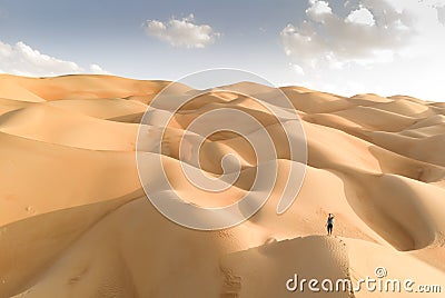 Aeril view of Liwa desert, part of Empty Quarter, the largest co Stock Photo