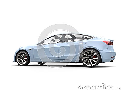 Aero blue slick modern electric car Stock Photo