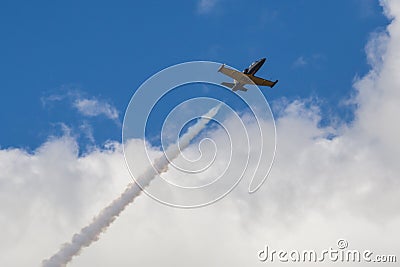 Aero L-159 ALCA on Air During Aviation Sport Event Dedicated to the 80th Anniversary of DOSAAF Editorial Stock Photo