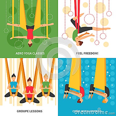 Aero Yoga Design Concept Vector Illustration