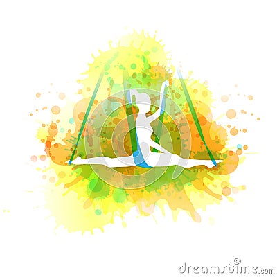 Aero yoga illustration. Vector watercolor. Vector Illustration