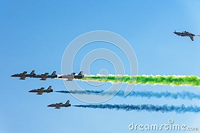 Aerobatic display team from the United Arab Emirates at MAKS-2017 Editorial Stock Photo