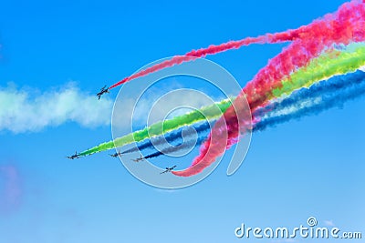 Aerobatic display team from the United Arab Emirates Editorial Stock Photo