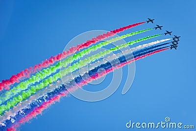 Aerobatic display team from the United Arab Emirates Editorial Stock Photo