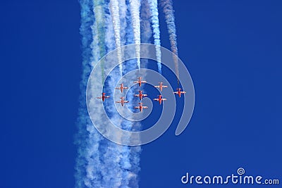 Aerobatic flight Stock Photo
