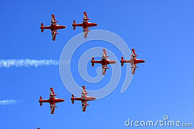 Aerobatic flight Stock Photo