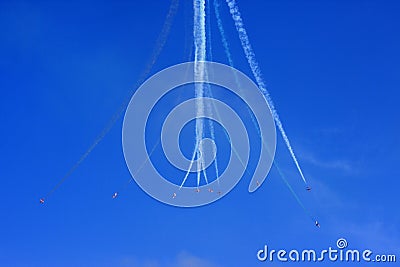 Aerobatic flight Stock Photo