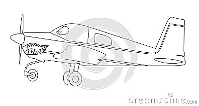 Aerobatic plane vector without colors Vector Illustration