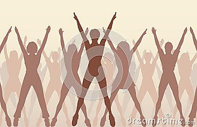 Aerobic dance Vector Illustration