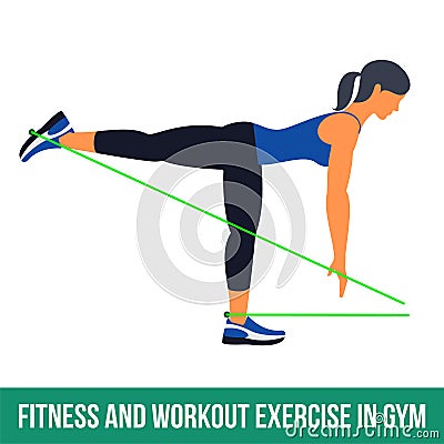 Aerobic icons. RESISTANCE BAND Stock Photo