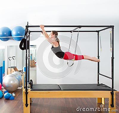 Aerobics pilates instructor woman in cadillac Stock Photo