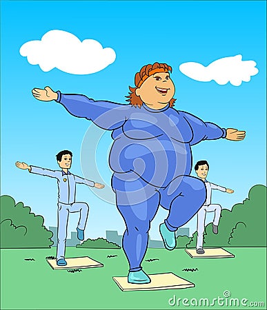 Aerobics Training Lady Stock Photo