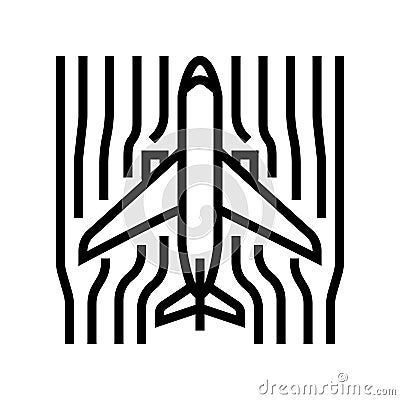 aerodynamics aeronautical engineer line icon vector illustration Vector Illustration