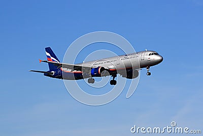 Aeroflot Airbus A321 landing Editorial Stock Photo