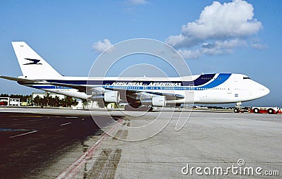 AEROLINEAS ARGENTINAS Boeing B-747-287B LV-OPA CN 22593 LN 552 Editorial Stock Photo