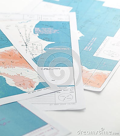 Aeronautical maps Stock Photo