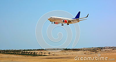 Aeroplane with blue sky Stock Photo