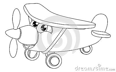 Aeroplane Cartoon Coloring Book Plane Airplane Vector Illustration