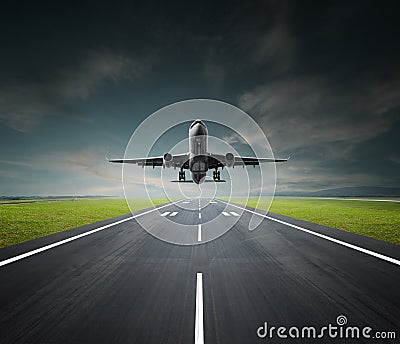 Aeroplane on a cloudy day Stock Photo