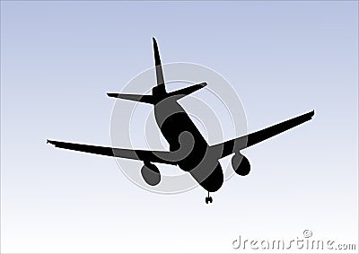 Aeroplane landing Vector Illustration