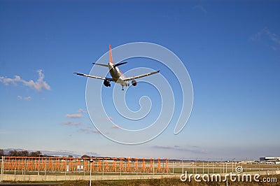 Aeroplane landing Stock Photo