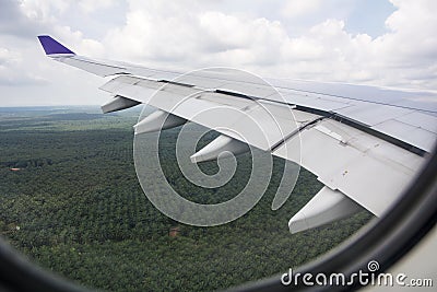 Aeroplane is Landing at Kualalumpur Stock Photo