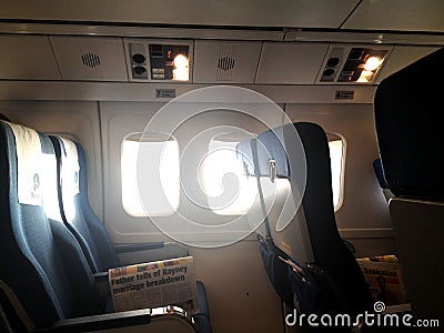 Aeroplane seats Editorial Stock Photo
