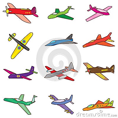 Aeroplane set Vector Illustration