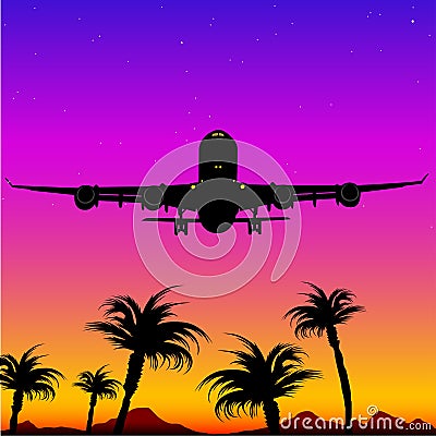 Aeroplane Silhouette 05 Vector Illustration