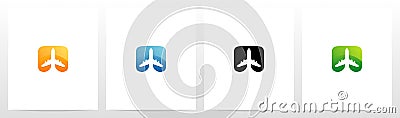 Aeroplane On Letter Logo Design O Vector Illustration