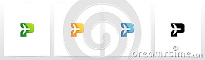 Aeroplane On Letter Logo Design P Vector Illustration