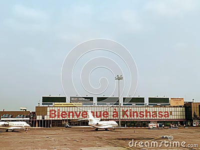 Aeroport de Ndolo, airport of Kinshasa, the capital of the Democratic Republic of Congo Editorial Stock Photo