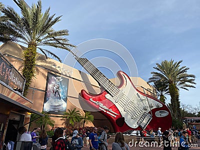 The Aerosmith Guitar for the Rockin Roller Coaster ride in Hollywood Studios Walt Disney World Editorial Stock Photo