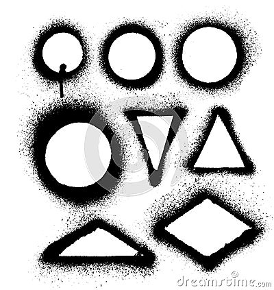 Aerosol spray paint frames and borders Vector Illustration