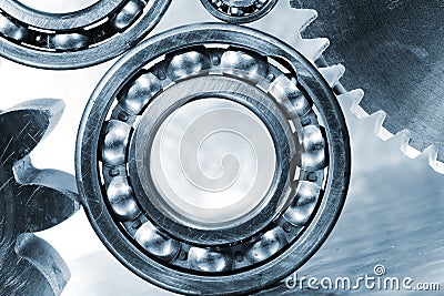 Aerospace gears and ball-bearings Stock Photo